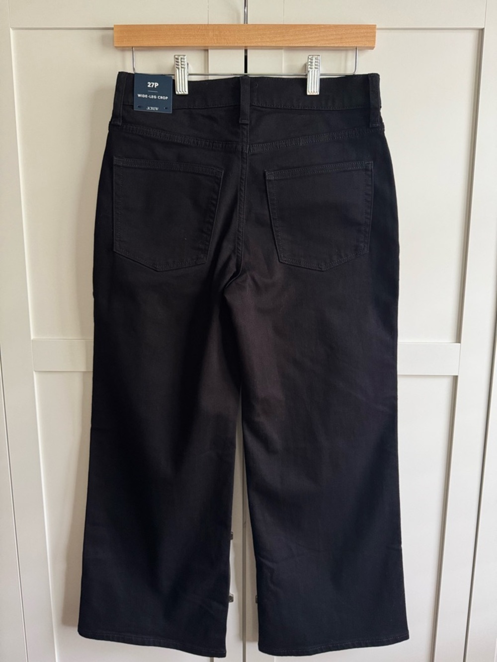J.Crew Factory Wide-Leg Crop Jean in All-Day Stretch in Black Size 27P (Petite) - Picture 4 of 5